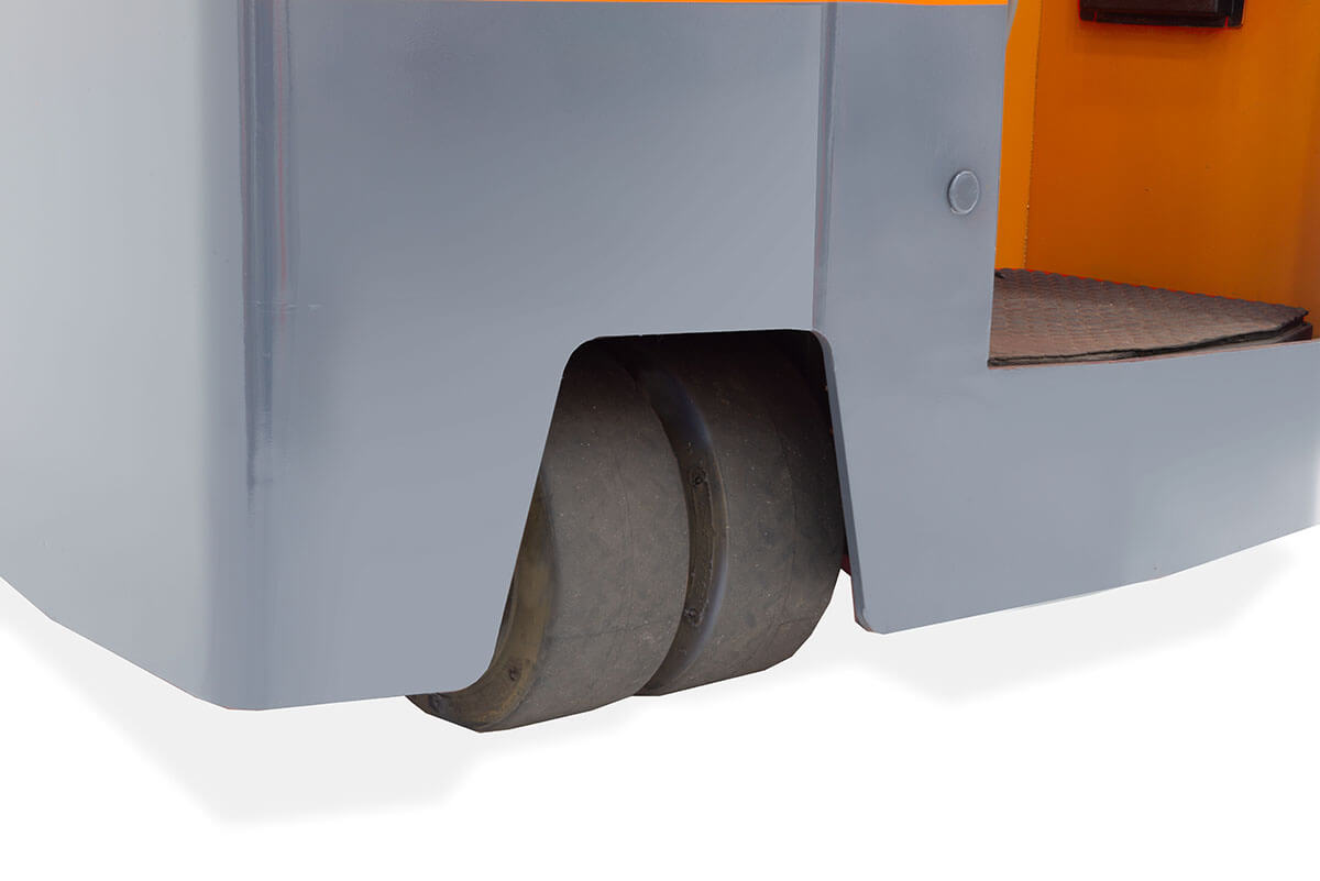 Close up of Stand Up Rider wheels in studio shot with white background